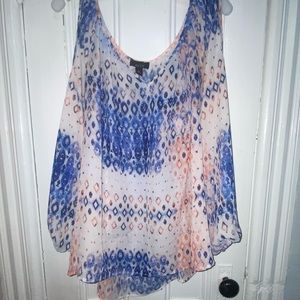 Sheer cold shoulder top 3x